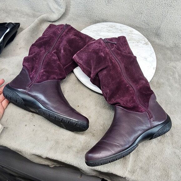 Hotter Shoes Womens Size 8.5 Mystery Purple Suede Zip Mid-Calf Boots *GUC* - Picture 7 of 16